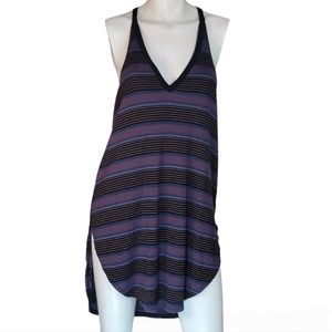 We The Free Purple Striped T-Back Tank, V-Neck, Split Hem, Like New, size Small